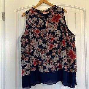 East Adeline Flowing Tiered Tank Tunic 2X